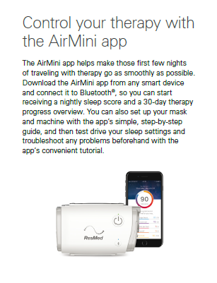 RESMED Airmini + AirFit N30 Mask Pack