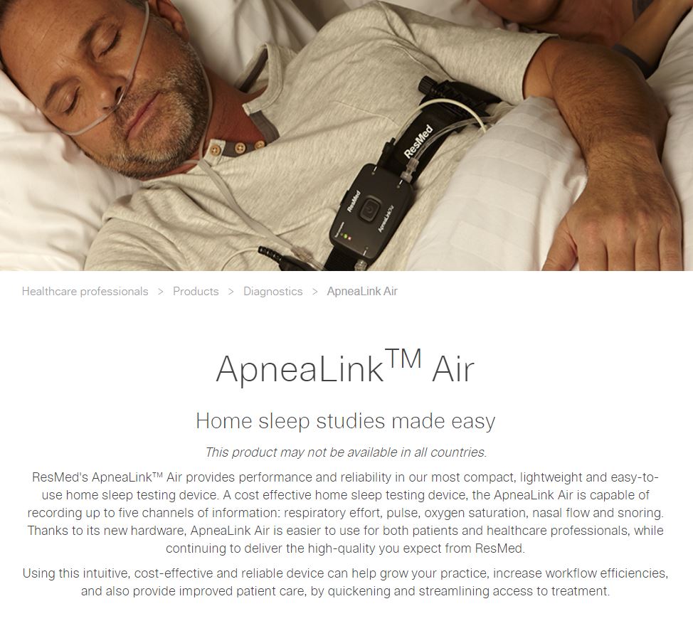 RESMED Sleep Apnea Home Test Consultation Booking