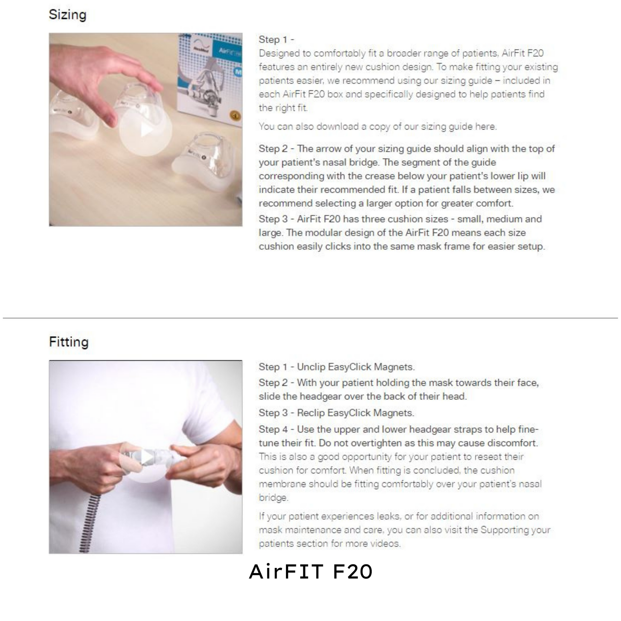 RESMED Full Face Mask - AirFit F20