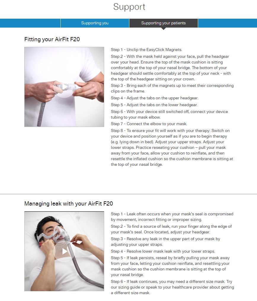 RESMED Full Face Mask - AirFit F20