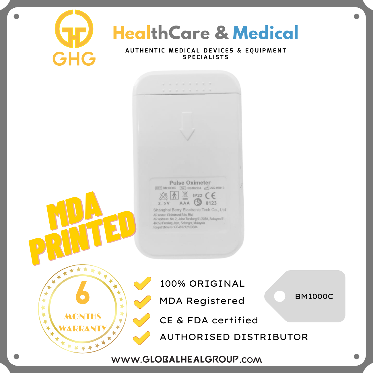 BERRY SMART BLUETOOTH Fingertip Pulse Oximeter [CE &amp; FDA Approved]