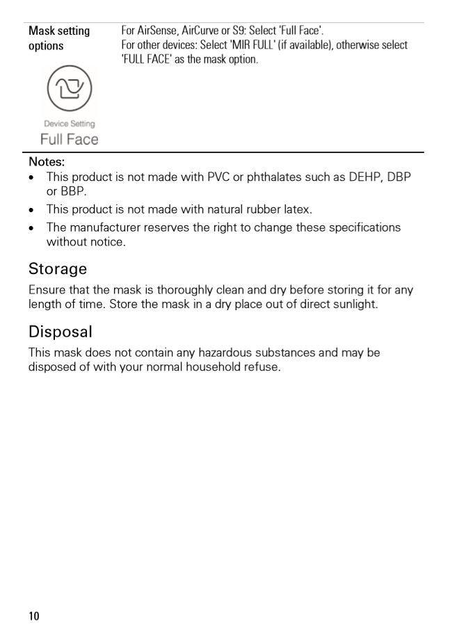 RESMED Full Face Mask - AirFit F20