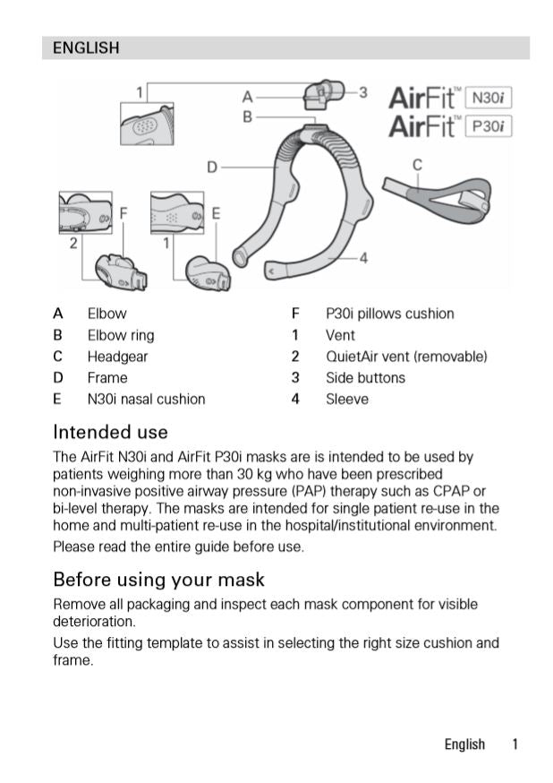 RESMED Nasal Mask - AirFit N30i